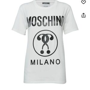 Moschino White Tee with Black Logo